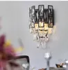 American crystal wall light lamps black metal design indoor decorations led sconce bedside bathroom mirror