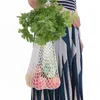 Shopping tote bag återanvändbar bomullsträng livsmedelsbutikväskor mesh producera väska frukt vegetabiliska förvaringspåsar för livsmedelsbutik utomhus packning