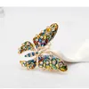 Suit Gold crystal Rhinestone brooches pins Colorful enamel Butterfly brooch for women mens Wedding Bouquets fashion jewelry will and sandy