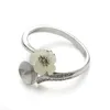 HOPEARL Jewelry Ring mit weißer Muschelblume, blanker Schmuck, halbmontiert, 925er Sterlingsilber, 3 Stück