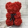 로즈 테디 베어 뉴 발렌타인 데이 선물 25cm 꽃 곰 인공 장식 여성을위한 크리스마스 선물 발렌타인 선호 해상 배송 RRF1507