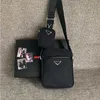 Luxe Designer Mens Lederen Tas Mode One Schouder Messenger Bags Rits Nylon Materiaal Aktetas Portemonnee Hoge Kwaliteit 112