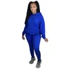 Kvinnor Solid Färg Tracksuits Två Piece Set Långärmad Sweatsuit Jogging Sportsuit Hoodie Outfits Damer Vinter Sportkläder Kläder