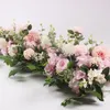 Flone sztuczne fałszywe kwiaty Row Wedding Arch Floral Home Dekoracja scena