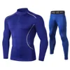 High Fanceey Collar Winter Thermo Men Long Johns Thermal Roupas Rashgard Kit Sport Sport Compression Underwear 201106