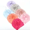 Baby Flower Turban Knit Hats Babes Caps Elastic Hair Accessories 2022 New Baby Girls Boys Beanie Bonnet Ribbed Headband