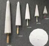 50pcs 20cm 30cm 40cm 60cm 84cm Chinese Oil Paper Craft Umbrella White Art Deco Paper Umbrella Decorative Wedding Party Hand-painted Painting