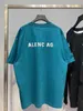 Balencigss Herren T-Shirts Hohe Version B Home Vorder- und Rückseite bestickt kurze Ärmel gewebt und gefärbt reine Baumwolle sehr weiches Tex H9G2