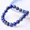 Hoge kwaliteit Natuursteen Lapis Lazuli Kralen Armbanden voor Vrouwen Mannen Mode Energy Armband Elastical Jewelry Gift