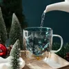 Creative 3D Transparent Double Anti-Scalding Glass Christmas Tree Star Cup Kaffe Mjölk Juice Barnens gåva 220311