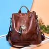 Винтажные женщины рюкзак высококачественный молодежный кожаный рюкзаки для девочек -подростков, женская школьная сумка для плеча багпак, мочила Y201224