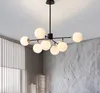 Nordic LED-ljuskrona för vardagsrum matsal kök guld modern boll tak hängande lampa i hallen loft hemljus fixtur