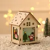 Рождественская елка Дом висит кулон Светодиодный свет деревянный дом для дома висит украшения праздник хороший рождественский подарок свадьба Zyy162