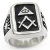 Mannen Rood Blue Moon Sun Religious Evil Eye Masons Fraternity Freemason Masonic Rings Compass and Square Without G Sieraden voor Gift