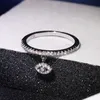 Basit Moda Takı 925 Gümüş Açısı Göz Eternity Halka açacağı Beyaz Safir cz Elmas Taşlar Kadınlar Wedding Band Yüzük Hediye