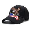 Novo Patriótico Eagle Americano E Bandeira Americana Boné Beisebol EUA Bald Eagle 3D Bordado Snapback bonés