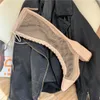 Mobetty Leather Fishnet Cross-Tied Women Boots Knee-High Thick Heels Mesh Breathabl Botas Black Apricot Feminina Feminina1