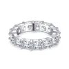 AINUOSHI Cushion Cut Sona Simulated Diamond Full Eternity Rings Anniversary Rings Wedding Band Ring per le donne Y200106