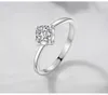 Vintage 925 Sterling Silver Wedding Engagement Ring CZ Cyrkon Rocznica Party Pierścionek dla kobiet Pierścień Moda XR408