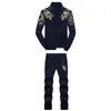 Tute da uomo 2022 Set da uomo invernale in due pezzi Casual Stampa Dragon Tuta da uomo Felpe e pantaloni Suit Abbigliamento in pile Plus 4X 6Q2322