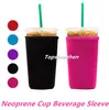 5 kleuren herbruikbare ijskoffie mouw isolator cup mouw 30oz 20oz 16oz voor koude dranken Dranken neopreen cup houder cover case