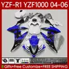 Kit corpo OEM per YAMAHA YZF-R1 YZF1000 YZF R 1 1000CC 2004 2005 2006 Carrozzeria 89No.132 YZF R1 1000 CC YZFR1 04 05 06 YZF-1000 Blue Stars 2004-2006 Carenature del motociclo