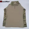 MAGCOMSEN Man Multicam T-shirts Armée Camouflage Combat Tactique T-shirts Militaire Manches Longues Airsoft Paintball Chasse T-shirts 201203