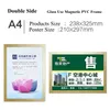 A4 Magnetic PVC Wall Mounted self-adhesive Refrigerator Advertising Poster Label Sign Display Holder Frame