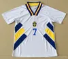 1988 1994 Sweden IBRAHIMOVIC soccer Jerseys Retro KALLSTROM Home Away Football Shirt National Team LARSSON DAHLIN BROLIN Uniform Men kit MARCUS BERG short sleeve