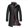 Men's Fur Plus Size 5XL Men's Single-breasted Long Trench Coat Leather Winter Warm Lining Jackets Outerwear Parka1