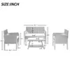 U_Style 4 Piece Rattan Sofa sets Seating Group with Cushions Outdoor Ratten sofa US stock a11 a19