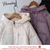 Yitimoky Winter Coat Kvinnor Parkas Oversize Zipper Kvinna Varm Elegant Puffer Jacka Kläder Harajuku Koreansk Fashion Purple 211216