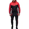 Mäns Tracksuits 2 Pieces Höst Running TrackSuit Men Zipper Hoodie Jacket Sweatshirt + Pants Sports Set Gym Kläder Herr Sportkläder Outfit 3