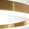 Ljuskronor modern ring mässing färg tak suspension lampa el lobby hängande ljus vardagsrum sovrum kökslampor