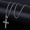 hip hop croix diamants pendentif colliers pour hommes femmes Religion Christianisme collier de luxe bijoux plaqué or cuivre zircons Cu293W