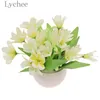 Lychee life künstliche sonnenblume gänseblümchen gypsophila blumen simulierten blumenstrauß mit keramik vase dekoration1