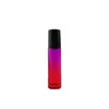 10ml Gradient Färg Essential Oil Perfume Bottle Roller Ball Tjock Glasflaska Rulle på Slitstarkt För Travel Kosmetisk behållare LX4192