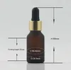 Partihandel 15 ml frostat glas droppflaska Amber Packaging, kosmetisk förpackning för essentiell olja