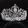 Forseven kvinnor full cirkel krona vintage kristall rhinestone tiara och kronor huvud smycken bruddiadem bröllop hår tillbehör j0121