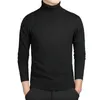Turtleneck Cotton Men Pullovers Brand Casual Autumn Fashion Sweater Male Solid Slim Fit Knitted Long Sleeve Blue Black 201211