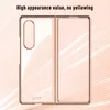 Clear Plated Cases for Samsung Galaxy Z Fold3 Fold2 Fold 3 2 5G Flip Cover Transparent PC Back with Shinning Edges