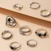 Owiń kwiat liść urok wspólny układy pierścień retro starożytne srebrne kostki pierścienie dla kobiet dziewczyny moda biżuteria will i piaszczysta nowy