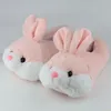 Women Cute Animal slippers Girls Rabbit Home shoes Big size 42 Non slip Flat with Winter slipper Short Plush TPR Sole 201203