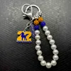 Lettre grecque populaire société SIGMA GAMMA RHO sororité bijoux caniche pendentif porte-clés blanc perle chaîne porte-clés