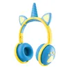Ke-13 Keeka Unicorn Wireless Bluetooth Headphones Stereo Söt Tecknad Bubbla hörlurar Hörlurar Spelbubbla för barn
