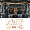 17 STKS Auto Centrale Controle Interieur Decoratie Cover Trim Accessoires voor Jeep Wrangler JL JT 18+ Oranje