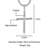 Iged خارج زركونيا الكبير تشيكوسلوفاكيا الصليب قلادة قلادة مع سلسلة التنس الذهب والفضة النحاس المواد الهيب هوب المجوهرات