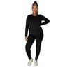 Femmes deux pièces tenues à manches longues haut pantalon dames nouvelle mode pantalon ensemble vêtements de sport survêtements 2020 nouveau Type klw5697