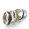 50pcs/lot Rotatable Chain Rings Punk Style Titanium Stainless Steel Flexible Spinner Link Casual Fraternal Rings Fashion Cool Jewelry