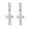 Cubic Zirconia Hiphop Earrings For Mens Fashion Gold Plated Jewelry Women Key Dangle Iced Out Diamond Earings Rings8993071